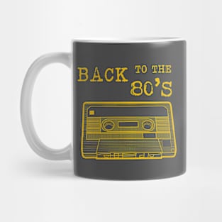 BACK TO THE 80s /yellow version Cassette Tape Vintage Music Mug